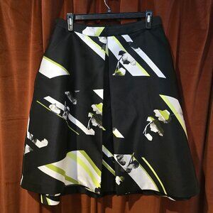 Pleated A Line Tea Length Skirt